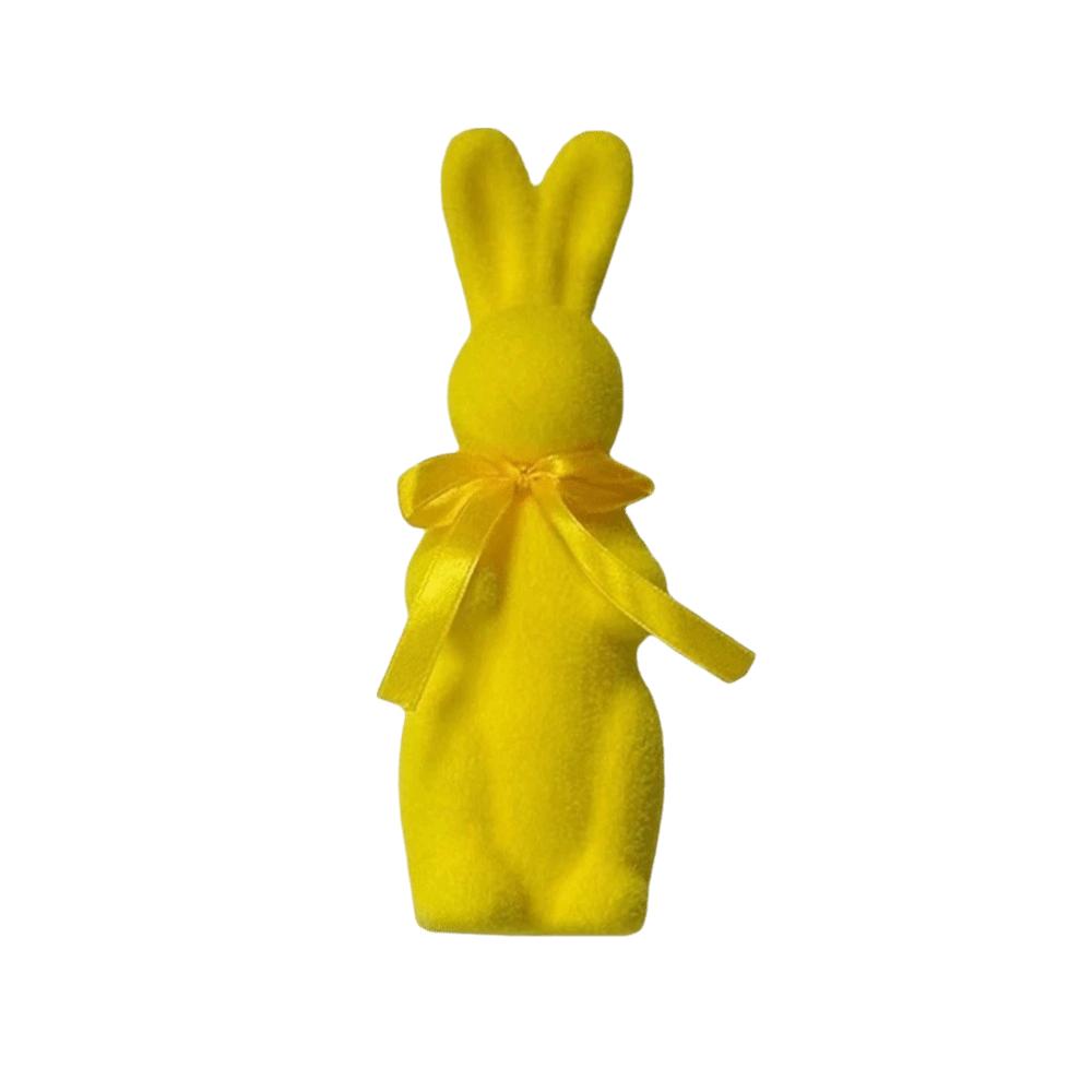 With Bow Tie Bunny Decoration Creative Large Flocking Rabbit Statues Cute Design Party Rabbit Ornaments Indoor Outdoor Lawn