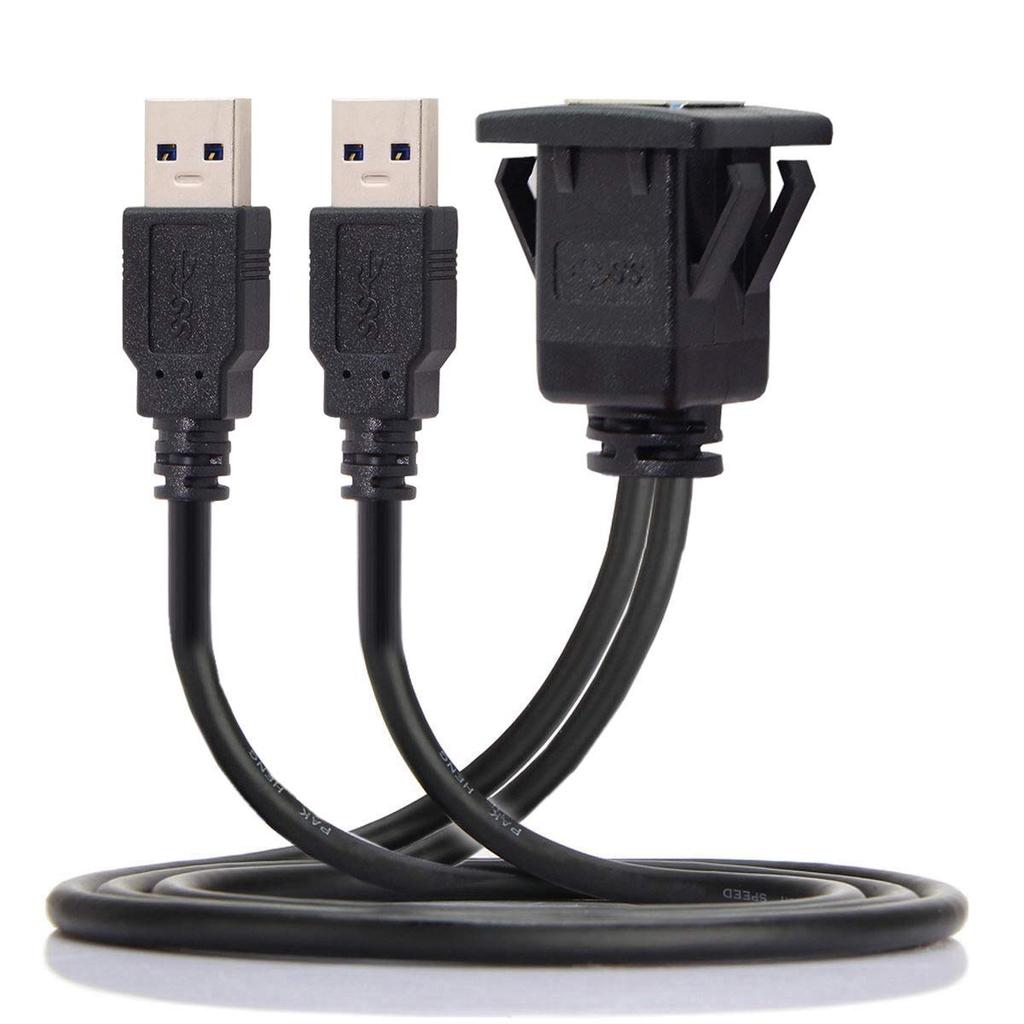 JSER 1м Водонепроницаемый Двойной USB 3.0 Удлинитель с Креплением на Защелке Автомобильный