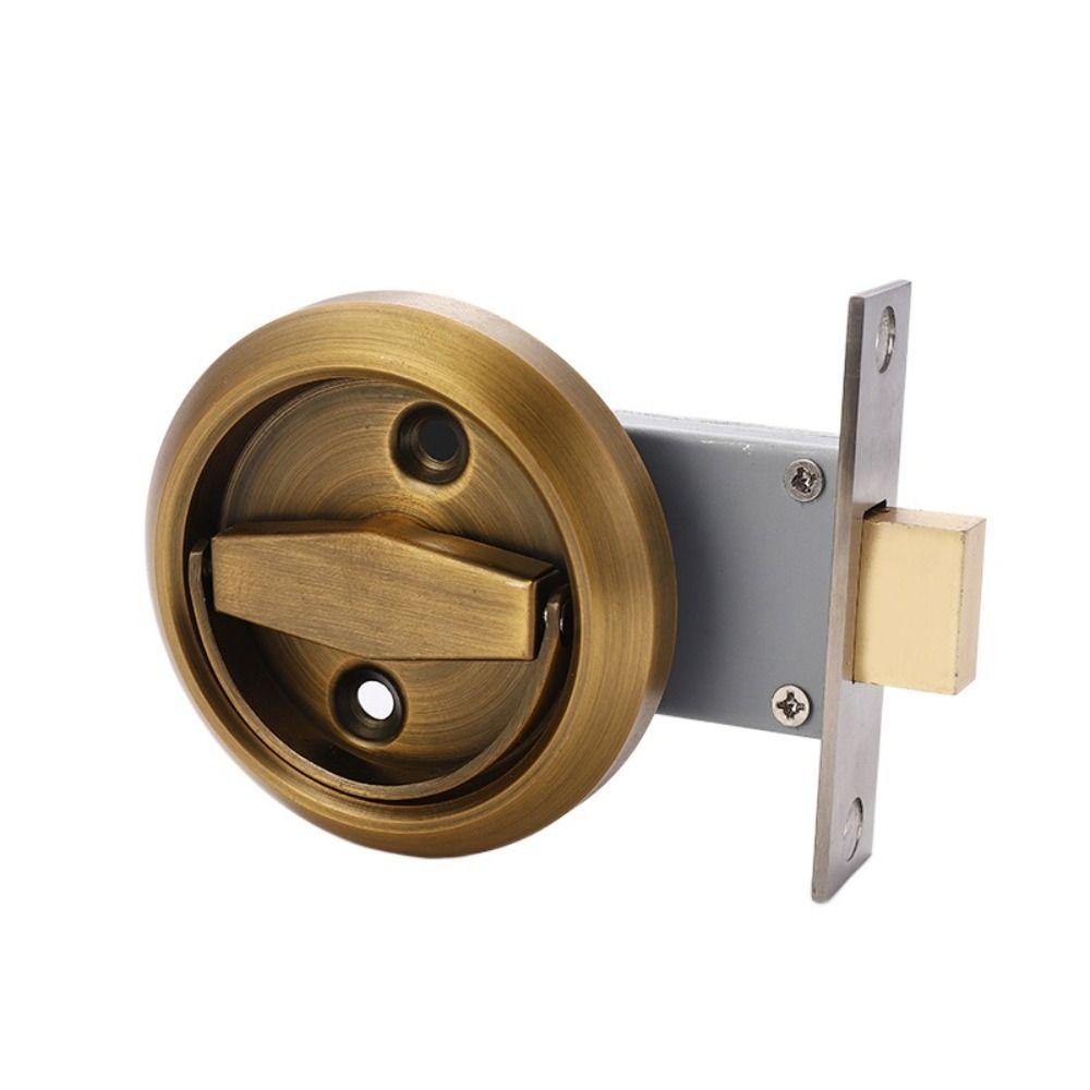Wardrobe Furniture Lock Bolt Recessed Door Handle Lock Wardrobe Pulls Cabinet Knob Pull Ring Lock
