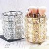 Metal Makeup Brush Storage Tube Eyebrow Pencil Makeup Organizer Bead Crystal Jewelry Storage Box