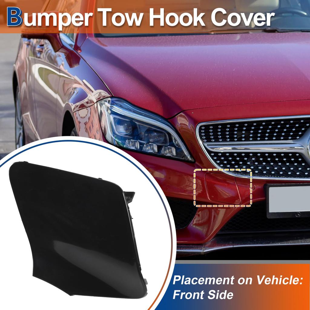 ACROPIX Front Car Bumper Toe Hook for Mercedes and Benz CLS W218 and CLS550 Part 1 Piece Cover, Unpainted, 2015-2018, Number A2188850626,