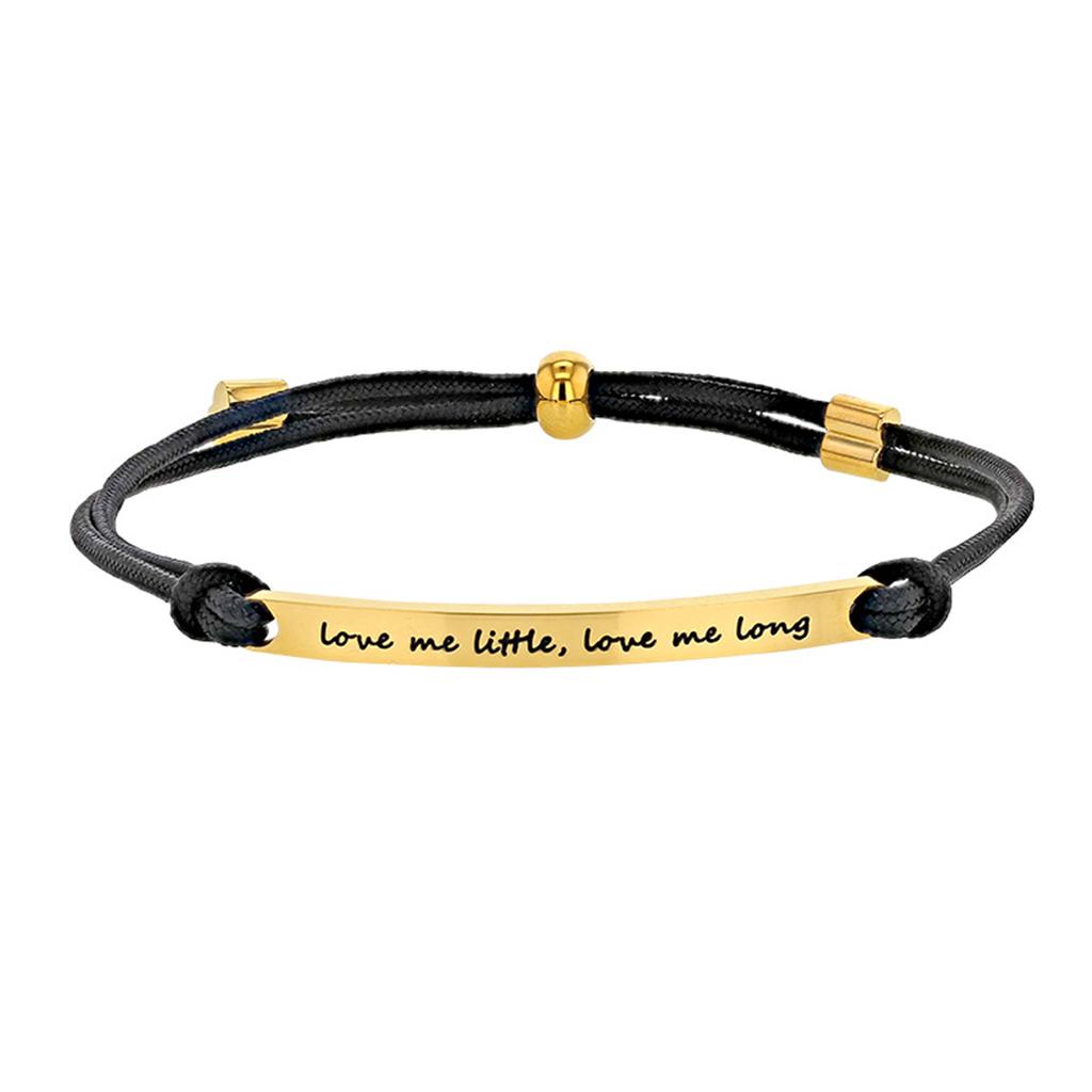 Les Trésors De Lily [R5108] - Black Gold-plated 'Messages' Steel Designer Bracelet (love Me Little - Love Me Long) - 40x4mm