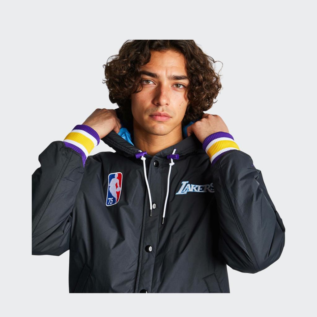 Nike Лос-Анджелес Лейкерс Повседневная спортивная хлопковая куртка с капюшоном Мужская куртка черная DB1989-010