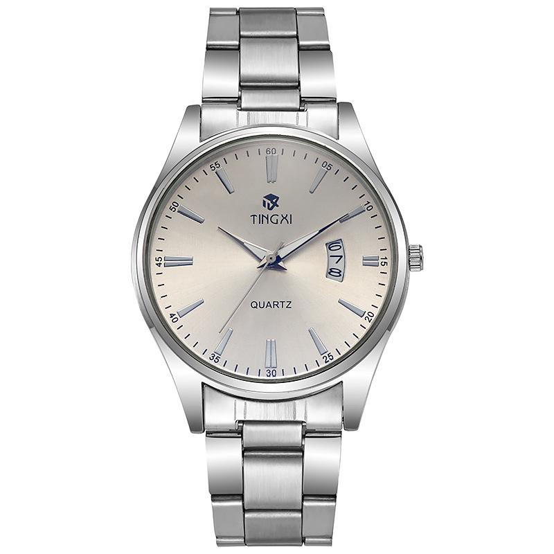 Популярные Календарь Тонкий Стальной Ремень Мужские Часы Мужская Мода Бизнес Подарки Поставка Часов
