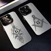 Чехол для телефона F-Freemasonry S-Symbol для iPhone17,16,15,14,13,12,11 Plus,Pro Max Черный Конфетный Посеребренный Чехол