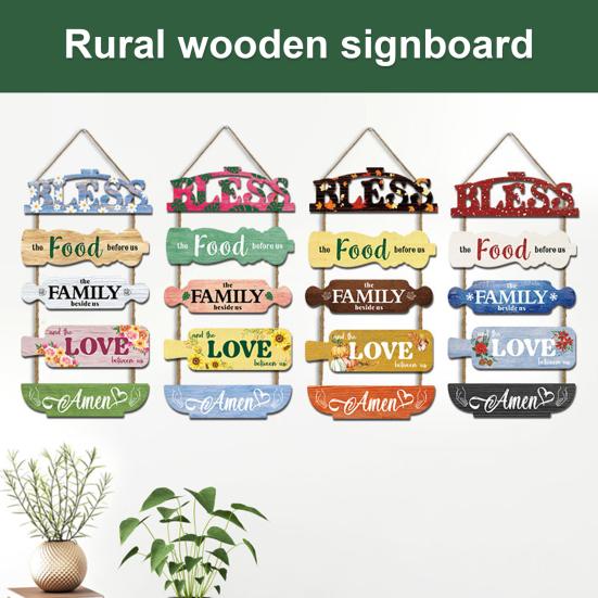 Hanging Wooden Sign with Lanyard Easy To Hang Front Door Plaque Sign Rustic Wall Art Sign Farmhouse Decoration