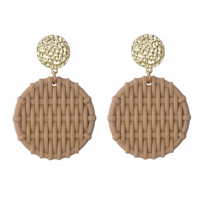 Simple Geometric Drop Dangle Earrings For Women Vintage Gold Color Metal Stud Earrings Brincos Female Zircon Pendientes Mujer