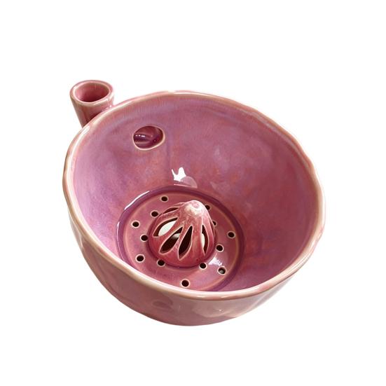 Ceramic Fruit Washing Bowl Berry with Detachable Juicing Cone &Drain Rack,Self Rinsing Drainage Basket for Produce Kitchen Countertop, Multifunctional