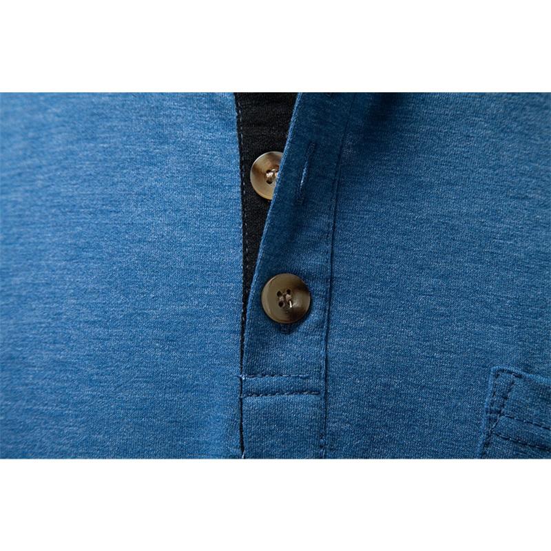 Men's Summer Solid Color Pocket T-Shirts Button Henry Collar Casual Daily Office Short Sleeve Top Tees Hip Hop Streetwear Tee