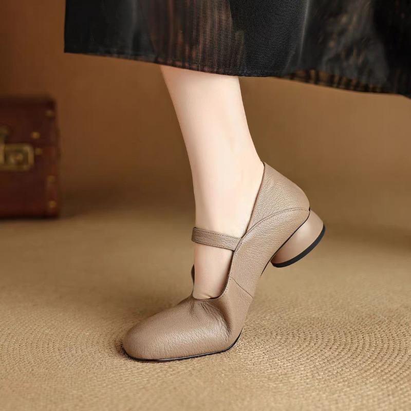 Модные туфли Мэри Джейн на низком каблуке, с мягкой подошвой, с новым круглым носком и неглубоким вырезом, в зарубежном стиле, женские туфли-лодочки