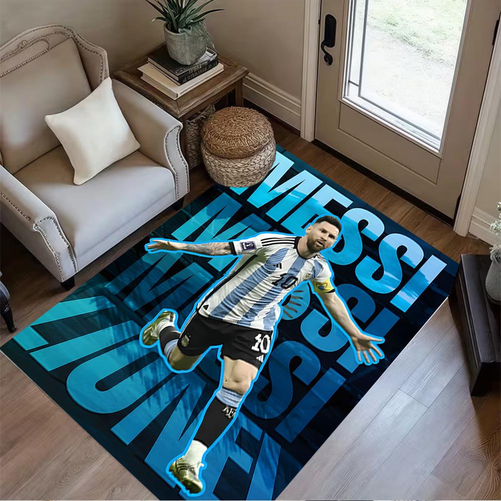 Lionel Messi Celebration Carpet Design for Outdoor Playrooms Hallway Entryway Anti-slip Rug Decorate Offices Perfect Birthday/Christmas Gift Idea