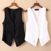Plus Size V-Neck Sleeveless Vest Cardigan - Spring/Summer/Autumn