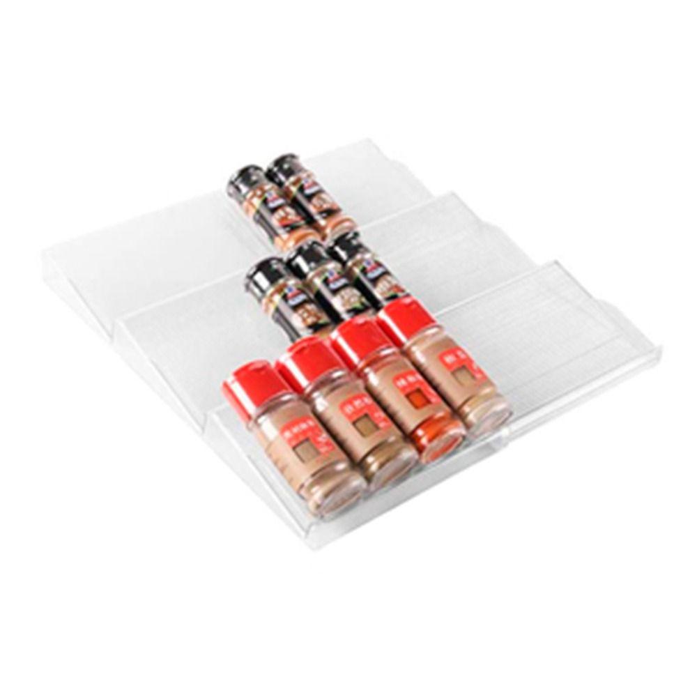 Пластиковая раздвижная полка для специй, 3 уровня, полка для хранения бутылок с приправами, кухня