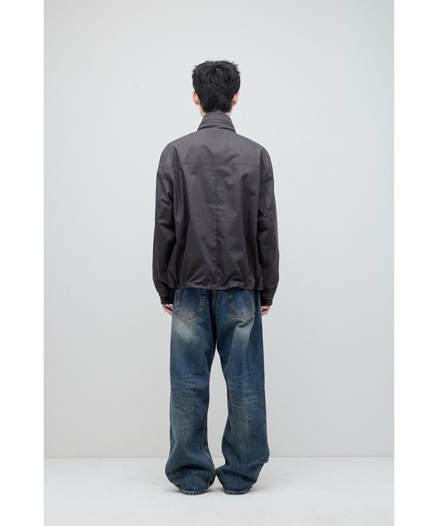HATCHINGROOM Diagonal Zip Jacket V2 Charcoal
