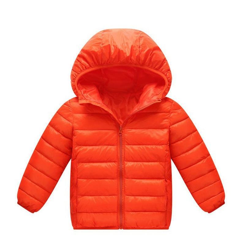 Children Autumn Winter Down Jackets 4-12 Years Boys Girls Thin Warm Outerwear Children Clothes Hooded Zipper Coats
