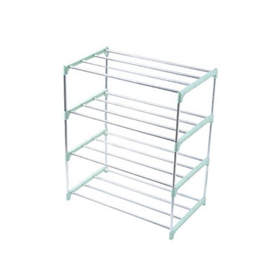 HOW-E 3/4 Layers Shoe Rack Assembled Easy Installation Stainless Steel Household Slipper Storage Shelf