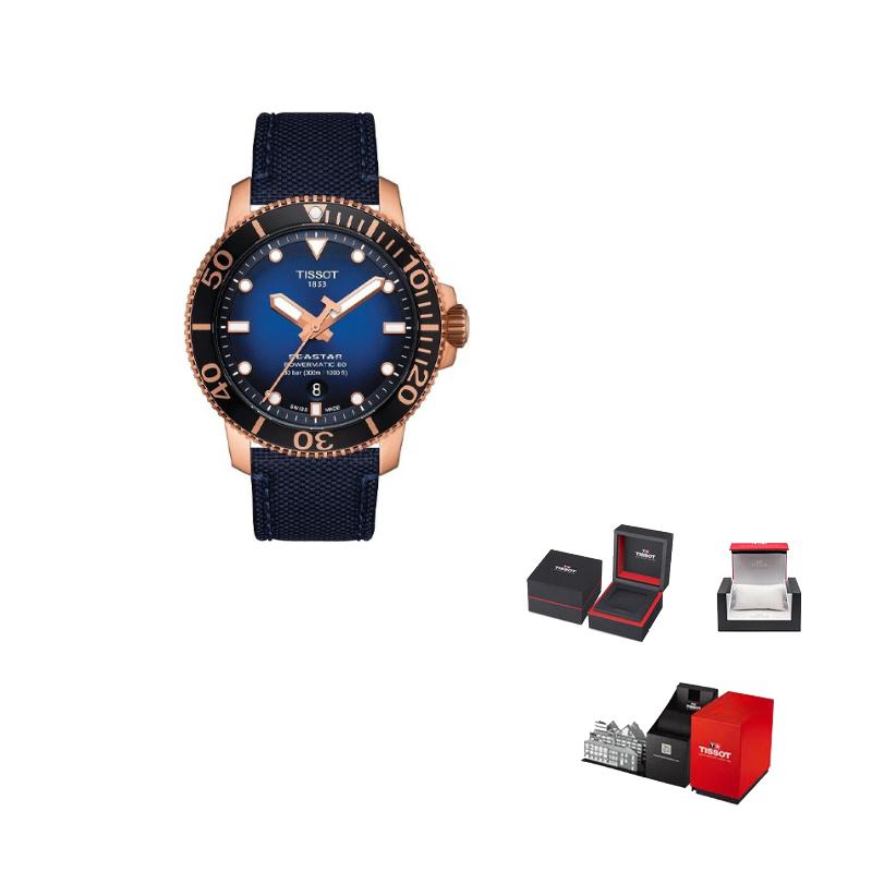 Tissot 1000 Автоматический Механический Механизм Мужские Часы Часы 43мм Синий Циферблат Корпус из Нержавеющей Стали Тканевый Ремешок T120.407.37.041.00