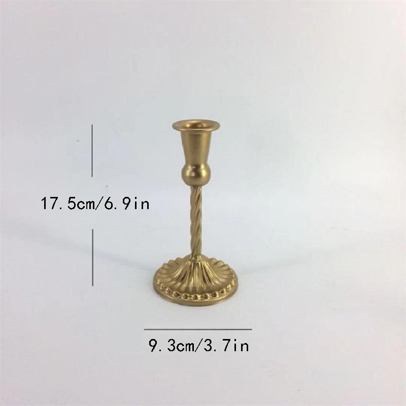 1PC Golden Candlestick Candle Stick Stand Candle Holder Iron Geometric Retro Living Room Bar