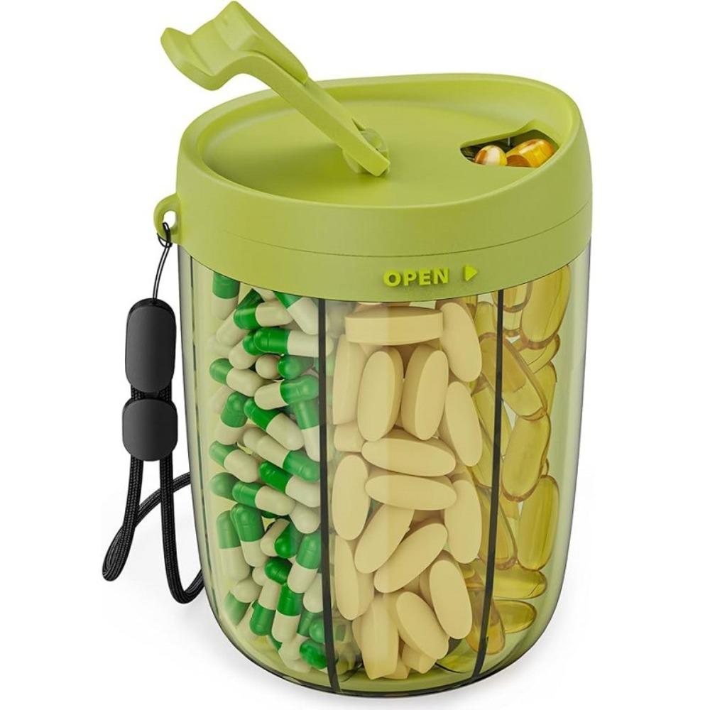 Plastic Pill Dispenser Wide Opening Pill Container New Pill Storage Bottle for Travel Use