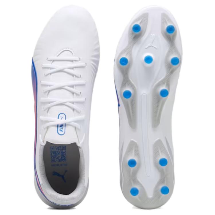 Puma King Match Comfortable Sports AG FG Football Shoes Men Football Shoes White Blue 107863-02