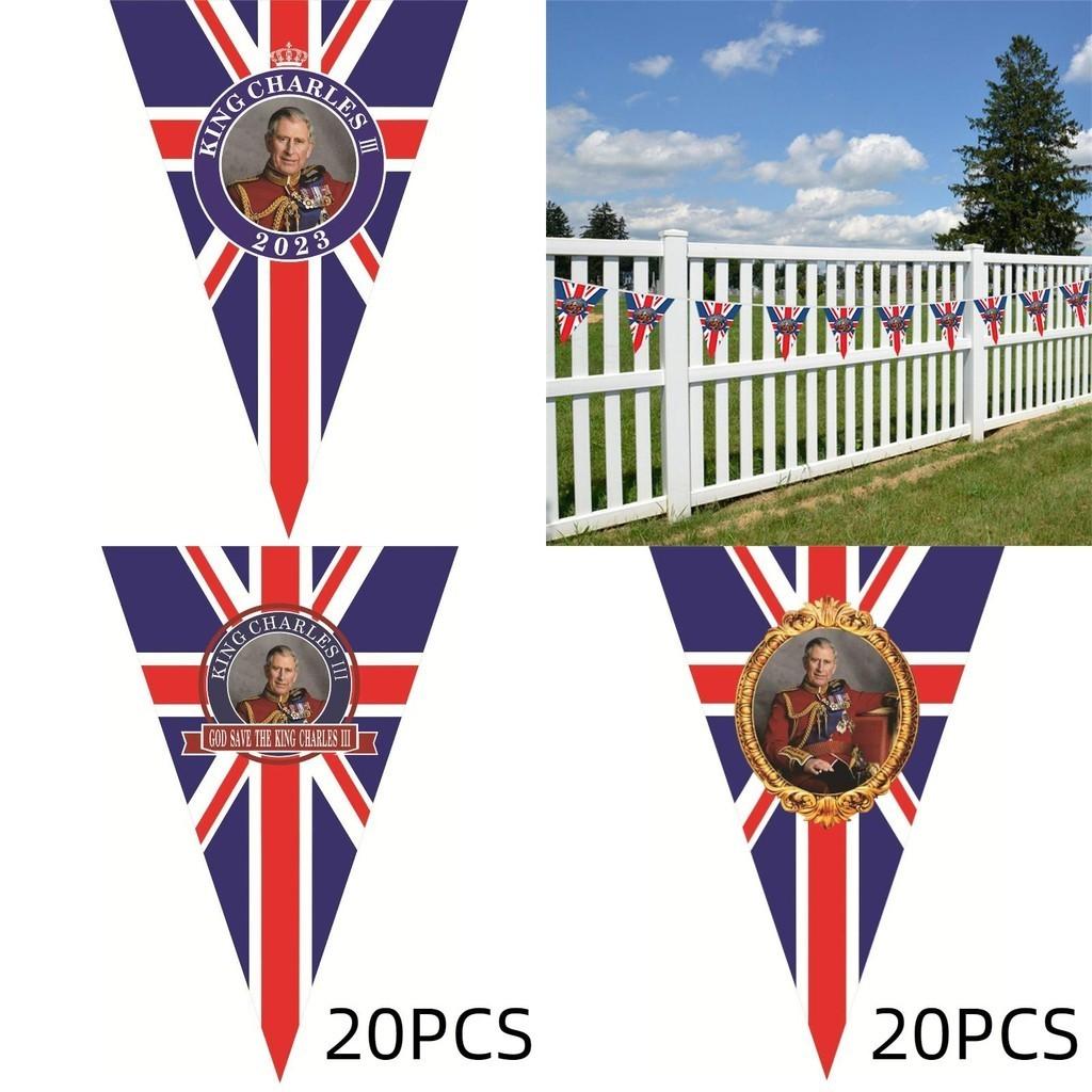 Британский флаг коронации короля Карла ручной 90x150см праздничный полиэстеровый баннер