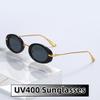 New Versatile Simplicity Oval Full Frame Uv400 Sunglasses Vintage Advanced Ultraviolet-Proof Travel Beach Shades Glasses
