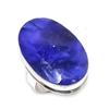 Natural Sapphire(Simulated) 925 Sterling Silver Jewelry Ring Size 7 W1Y77