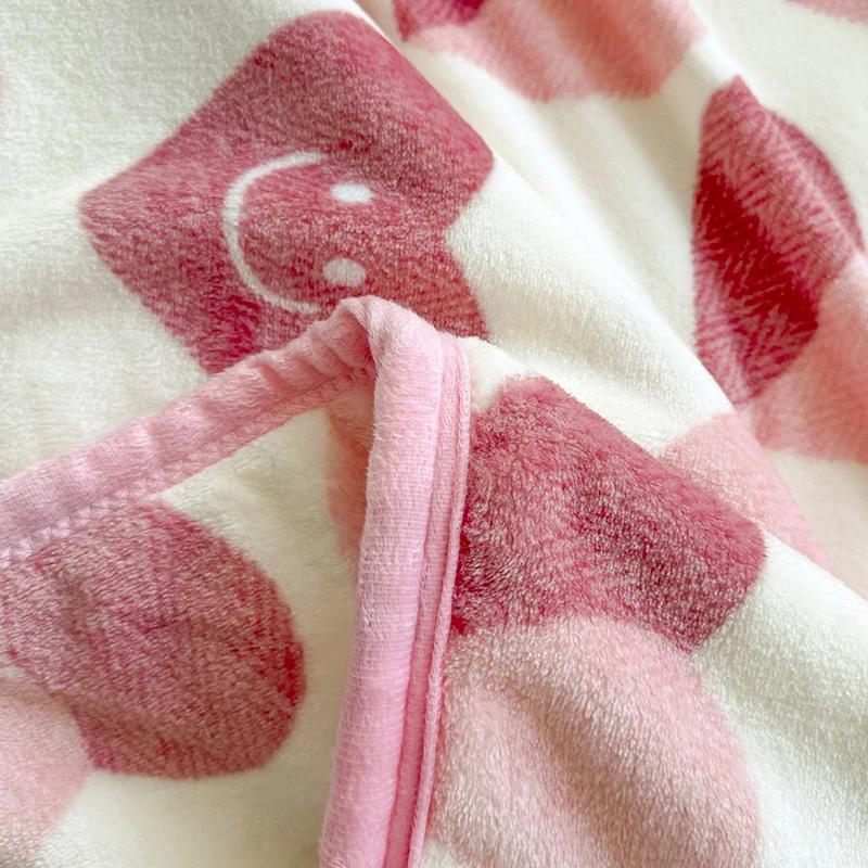 Romantic Love Hearts Pattern Throw Blanket Super Soft Cozy Warm Flannel Blanket for Couple Decorative Home Bed Sofa Couch Chair