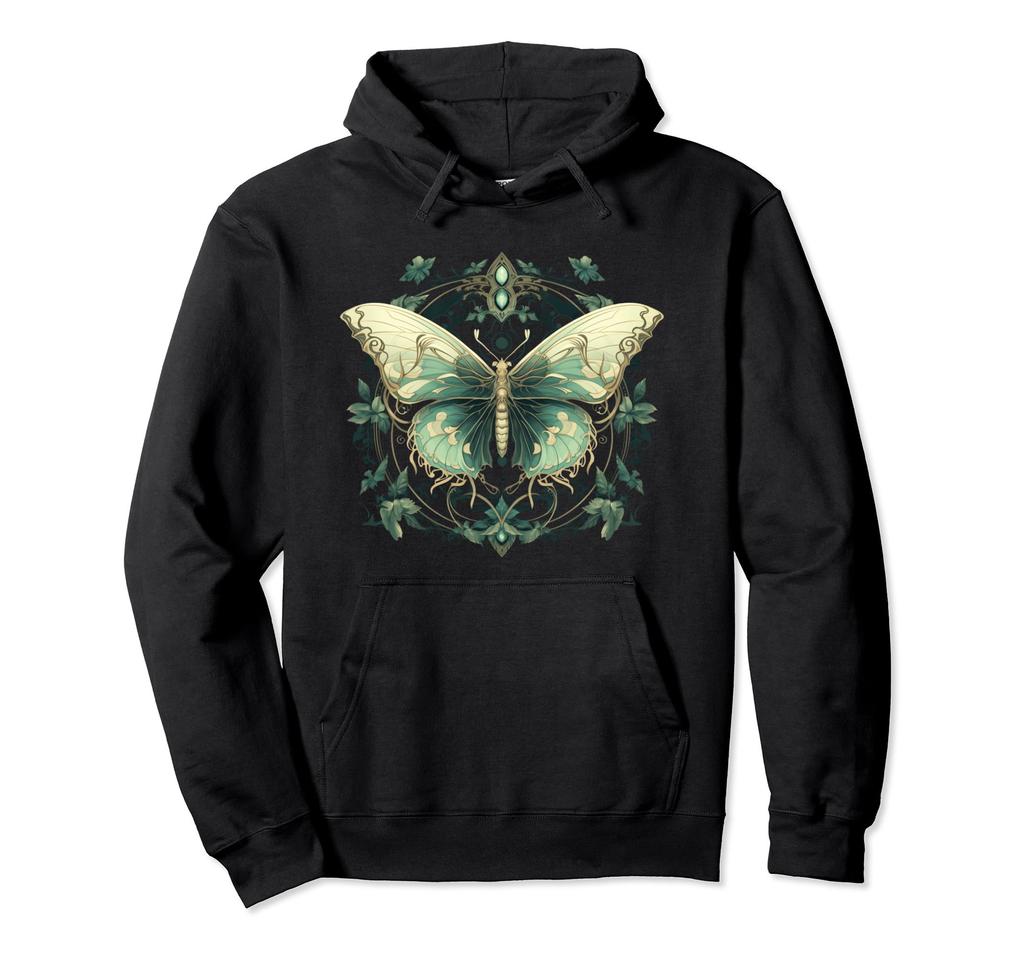 Vintage Kotajecore Butterfly Moss with Flowers Hoodie
