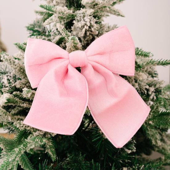 Рождественский бант-подвеска, бархатный бант-топпер, венки, декор для дверей, края с проволочным каркасом, подарочные банты, праздничное украшение