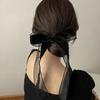 Black Hair Bows Hair Clip Ribbon Hair Ring French Hair Hoop  Lady Girls