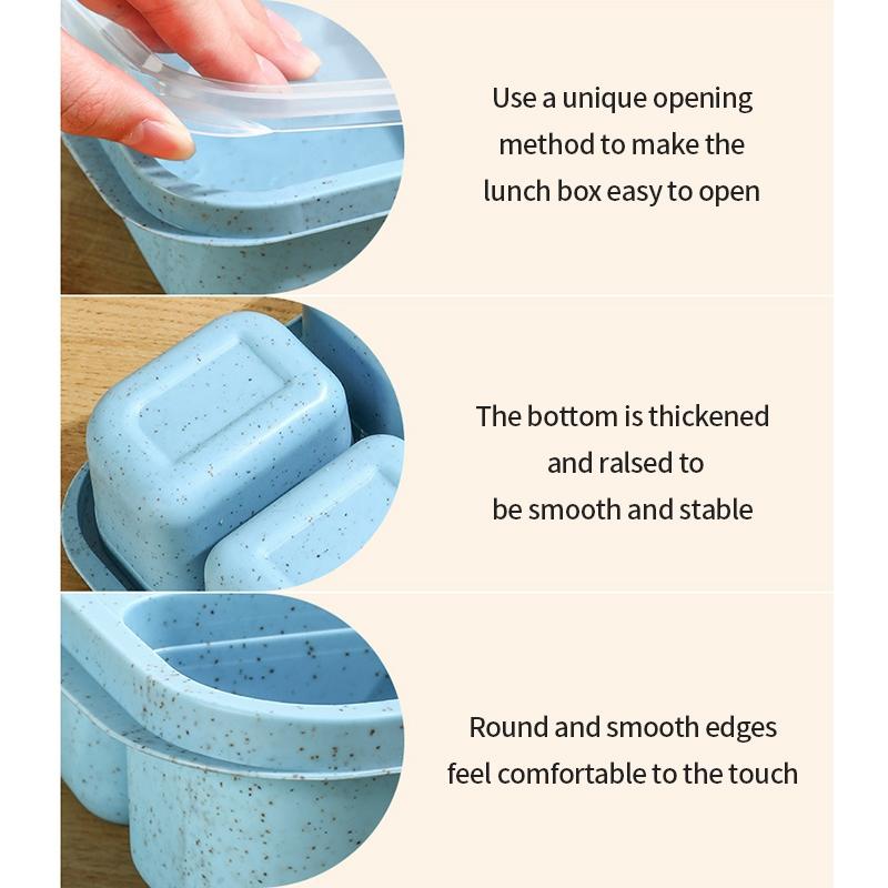 Герметичный ланч-бокс с 3 отделениями, отдельный ланч-бокс, переносной ланч-бокс, контейнер для еды для еды, микроволновая печь, столовая посуда