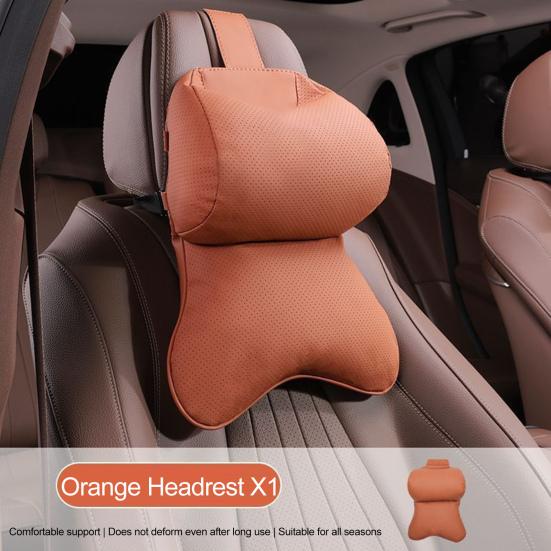 Car Neck Pillow Ergonomic Breathable Car Headrest Neck Cushion with Elastic Strap Adjustable Cervical