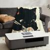 Blanket Throw Black Super Cosy Plush Living Sushi Room Sofa Couch Childish Birthday Cat Gifts
