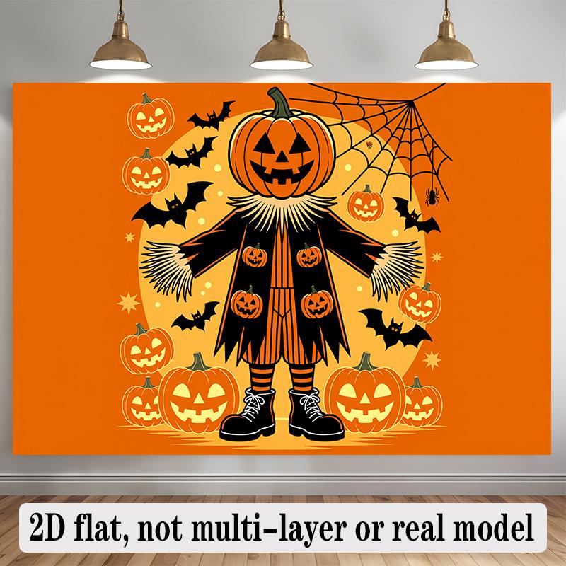Party Backdrop Halloween Flat Banners Scary Pumpkin Scarecrow Celebrations Wedding Enthusiasts Photo Booth Background Front Door Decor