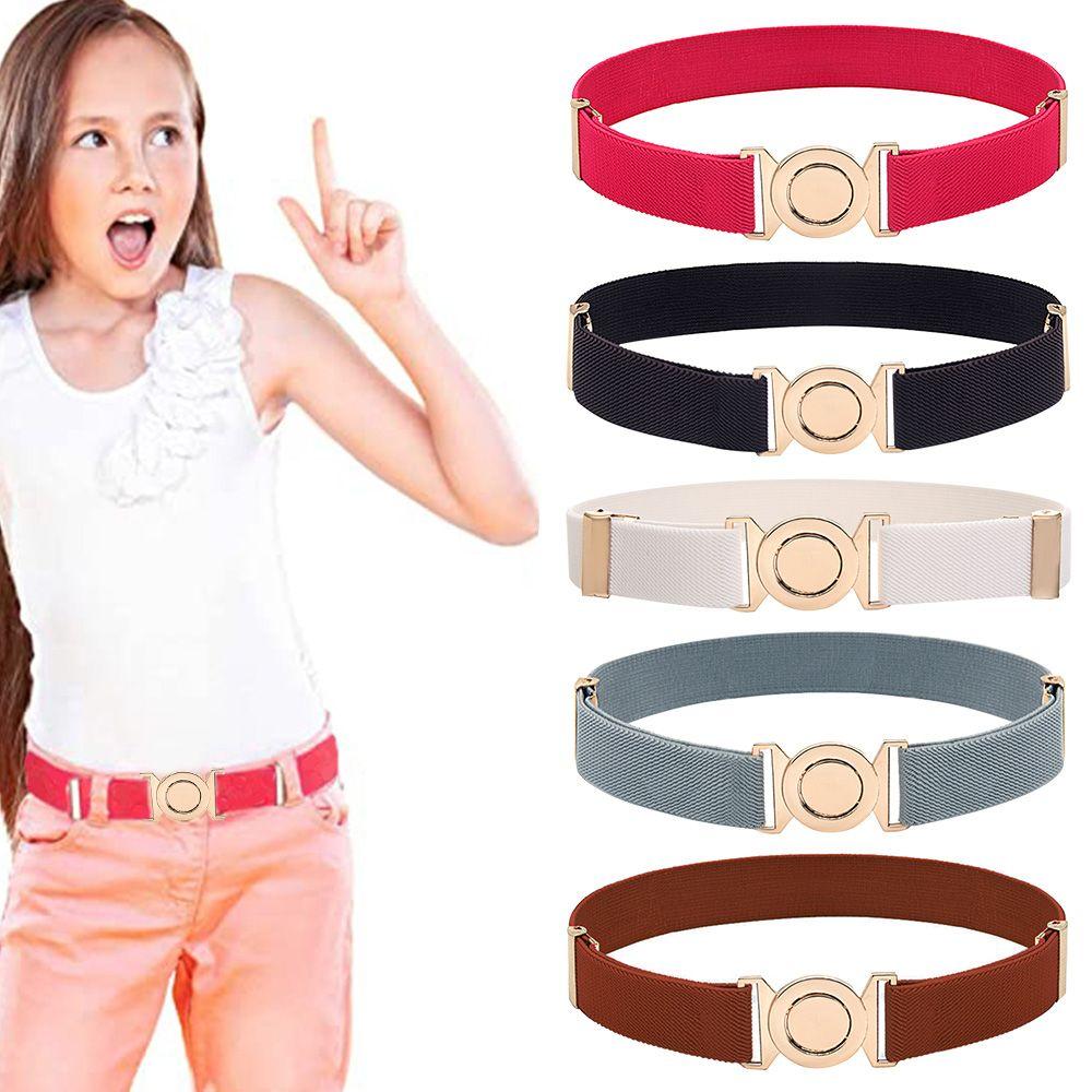 Stretch Kids Dress Decoration Elastic Belts Waist Belt Waistband Opposite Buckle