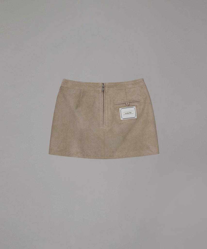 Obeodyupeulleeo Suede Mini Skirt_Ash Gray