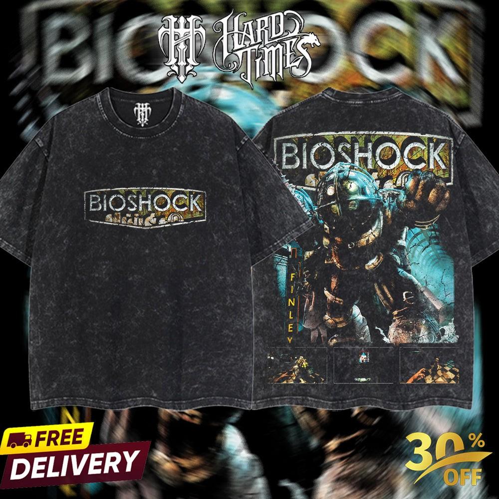 Bio Shock Retro Limited Vintage From Software Collect T-Shirt Gildan 5000 Gaming