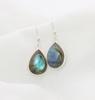 Изящные серьги с лабрадоритом, стерлинговое серебро, висячая серьга в форме слезы
