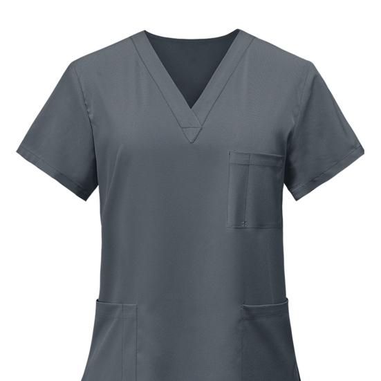 Женская больничная форма, комплект из 2 шт./компл., комплект с v-образным вырезом и короткими рукавами, несколькими карманами, топы с эластичной резинкой на талии, комплект быстросохнущих рабочих костюмов для салонов красоты, стоматологических медсестер