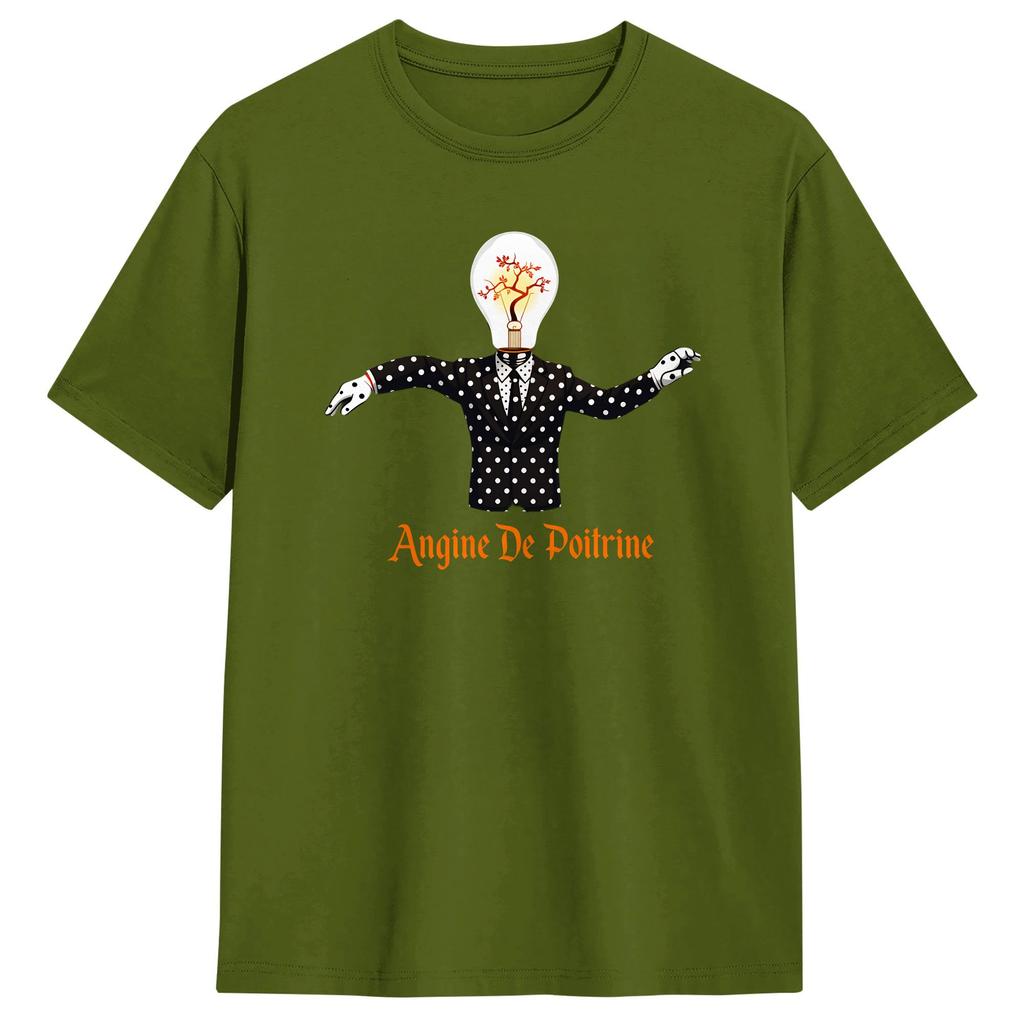 Angine De Poitrine Music T Shirt Summer Hippie Tshirts Cotton O Neck Oversized Top Tees Shortsleeve Y2k Basic Tops