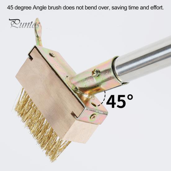 Crevice Weeding Brush Head Brass Wire Bristle 2-in-1 Weed Moss Remover Tool Manual Crack Weeder for Block Paving Patio Stone Edging