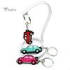 2 шт. брелоки мультяшная форма автомобиля яркий цвет висит нежное ремесленное украшение неувядающее кольцо для ключей из ПВХ подвески автомобильный кулон