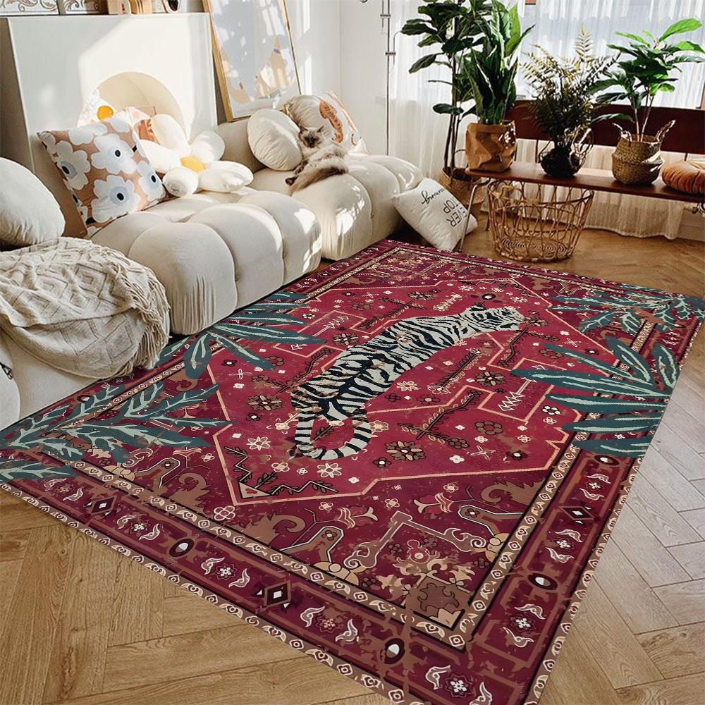 Ковер с принтом ретро-тигра для декора гостиной и спальни, абстрактный современный ковер большой площади, роскошный арт, кофейные столики, напольные коврики