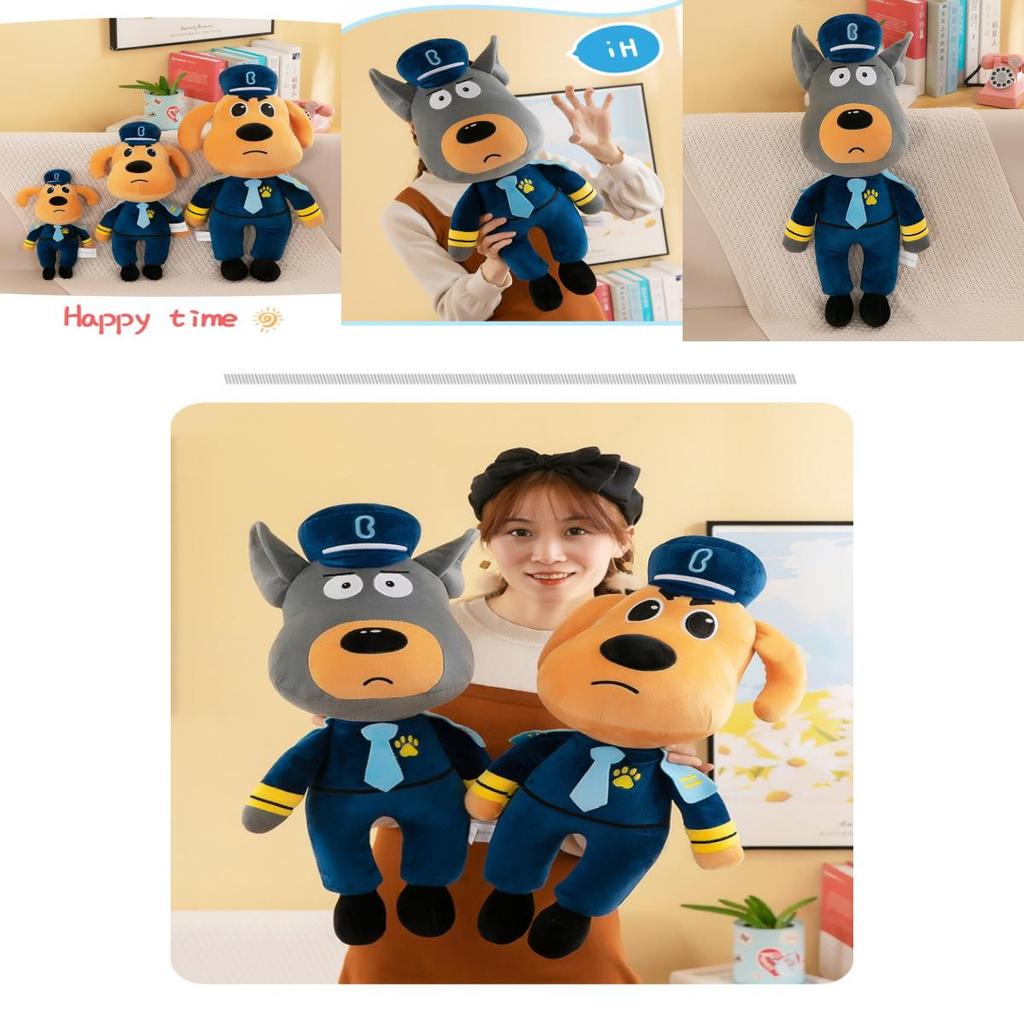 Плюшевая игрушка Шериф Лабрадор Мягкая и приятная на ощупь Чучело животного Желтый/серый 30см 45см 60см