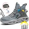 Fashion Breathable Safety Shoes Men Steel Toe Sneakers Puncture Proof Light Work Safety Boots Man High Top Anti-stab Security Boots New