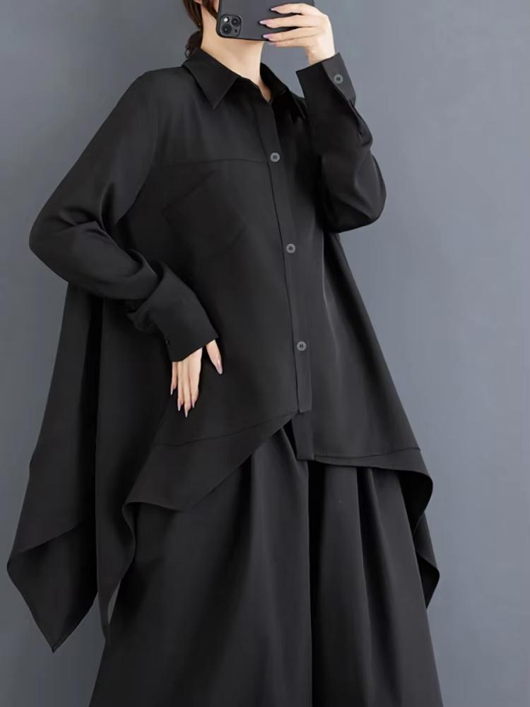 Xitao Повседневная однотонная нестандартная женская блузка А-силуэта GMM1133