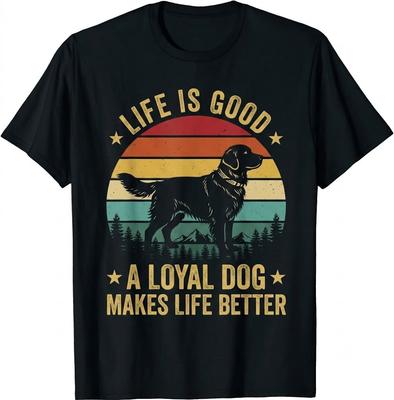 Life Is Funny Good A Dog Makes It Better Vintage Black T-Shirt