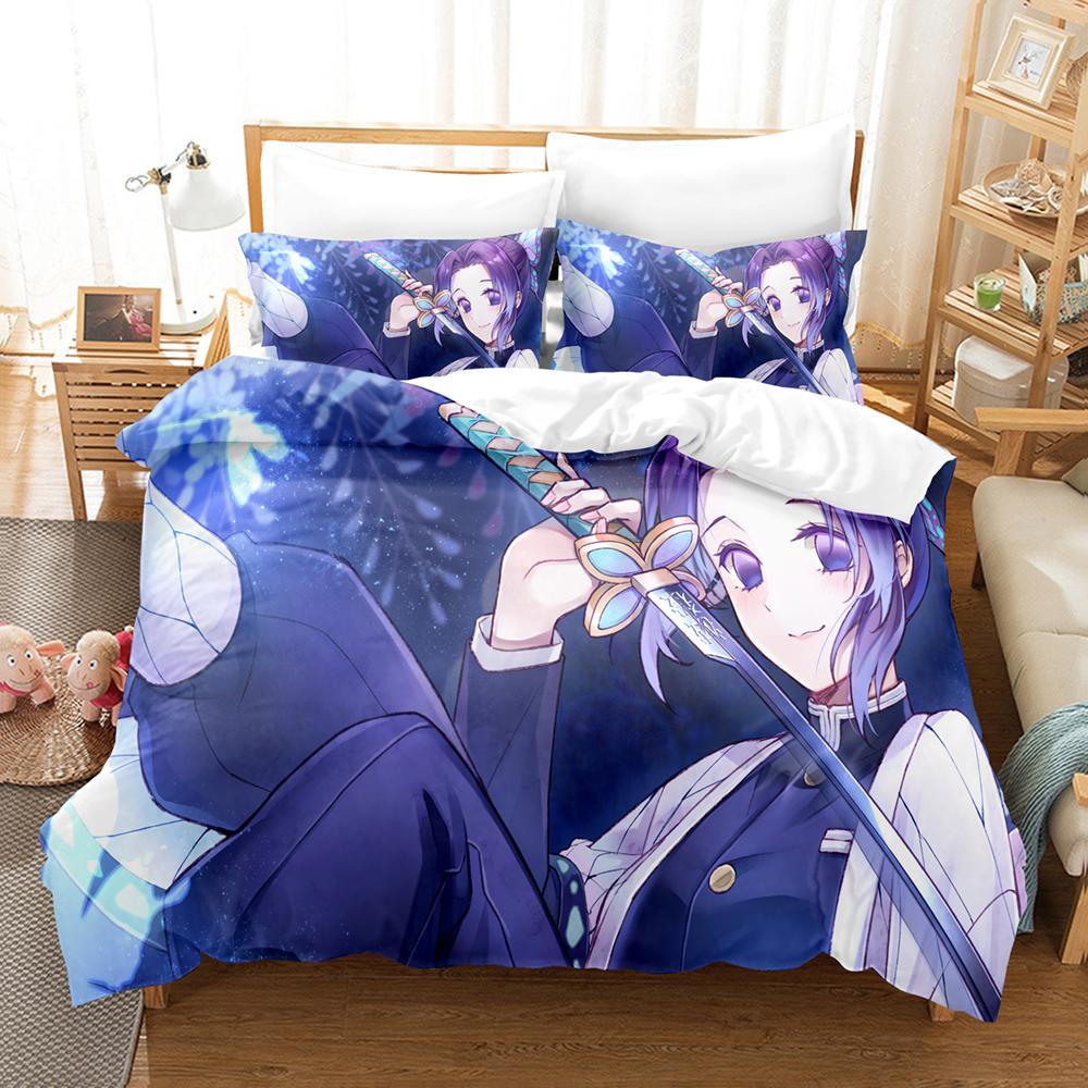 Anime Demon Slayer Bedding Collections Kamado Nezo With Bed Linen For Teens Girls Cartoon Twin Single Queen King Full Size Duvet Cover Collection