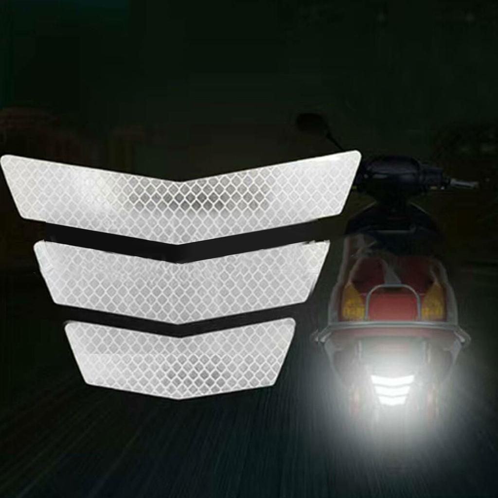 3Pcs Motorcycle Stickers Reflective Warning Trapezoidal Arrow Tail Fender Racing Bumper Decal Adhesive Tape For Car Truck